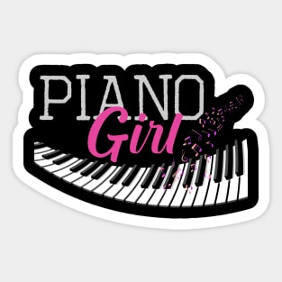 Funny Piano Keyboard Players Musical Instrument Piano Girl Sticker